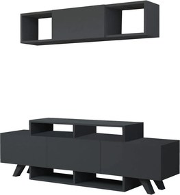 Mobilier living 505CRL1919, gri antracit, PAL melaminat, 2 piese