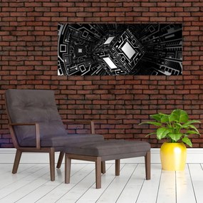Tablou cu un cub abstract (120x50 cm)