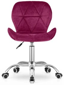 Set pentru birou – birou pliabil ZARIMO 80×40 cm alb + scaun de birou AVOLA VELVET visiniu