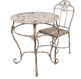 Scaun de exterior, alb, din metal, cu aspect vintage, Abeille