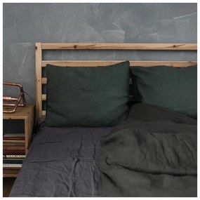 Cearșaf elastic din in Linen Tales, 180 x 200 cm, gri închis