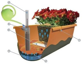Jardinieră cu auto-udare Mareta 60, maro