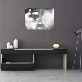 Tablou pe sticlă - Carte poștală de epocă a orașului N⁰3 (70x50 cm)