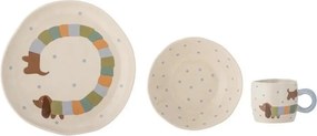 Set de veselă pentru copii 3 buc. din gresie Charlie – Bloomingville Mini