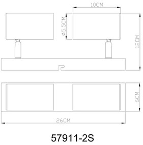 Spot Globo 57911-2S ROBBY 2xGU10/25W/230V