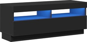 vidaXL Comodă TV cu lumini LED, negru, 100x35x40 cm