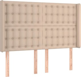 vidaXL Tăblie pat cu aripioare cappuccino 147x16x118/128 cm piele eco