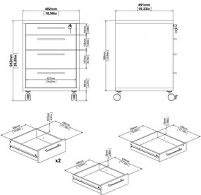 Comodă mobilă Modulo, alb
