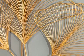 Decoratiune de perete frunze de ginkgo filigran, Ginkgo 90cm auriu