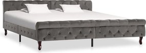vidaXL Cadru de pat, gri, 200 x 200 cm, catifea