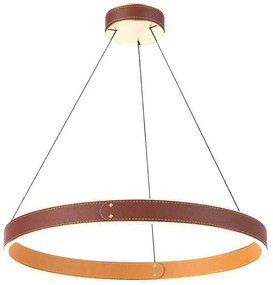 Klausen 142027 - Candelabru LED pe cablu LEATHER LED/47,8W/230V maro/oranj