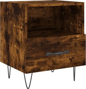 vidaXL Noptieră, stejar fumuriu, 40x35x47,5 cm, lemn compozit