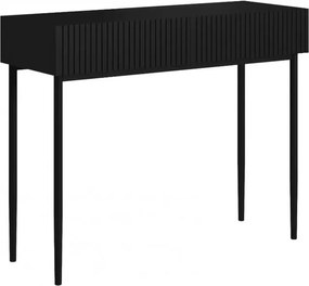 Masa de toaletă cu sertare Nicole 100 cm - negru mat / picioare negre