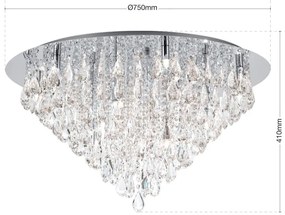 Lustra aplicata cristal K9 design elegant CELESTE D-75 crom