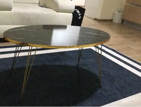 Măsuță de cafea ovală neagră, 90x50x43 cm, 20126