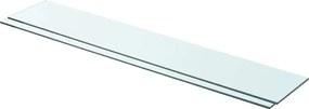 vidaXL Rafturi, 2 buc., 90 x 15 cm, panouri sticlă transparentă
