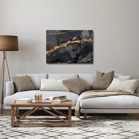 Tablou - Negru - decor auriu (70x50 cm)