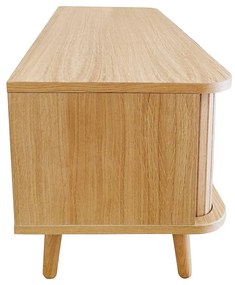 Masă TV în culoare naturală cu aspect de lemn de stejar 138x50 cm Rove – Woodman