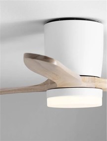 Lustra LED cu Ventilator si telecomanda ALOA alb/natural wood