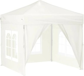 vidaXL Cort pliabil pentru petrecere, pereți laterali, crem, 2x2 m