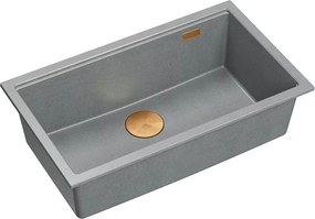 Chiuveta compozit sub blat Quadron Logan 110 gri - cupru 76x44 cm