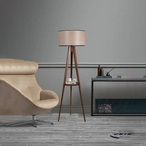 Lampadar cu masuta metal-,nuc-bej, Homs, 153 cm,40018