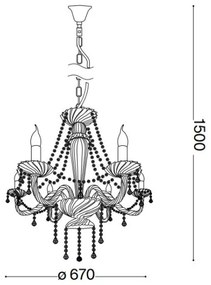 Lustră de cristal pe lanț Ideal Lux AMADEUS 6xE14/40W/230V d. 67 cm transparent