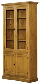 Vitrina, natur, din lemn masiv cu aspect vintage, doule, Country