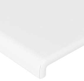 Tablie de pat cu LED, alb, 100x5x78 88 cm, piele ecologica 1, Alb, 100 x 5 x 78 88 cm