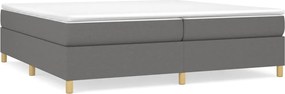 vidaXL Pat box spring cu saltea, gri închis, 200x200 cm, textil