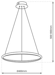 Lustră LED pe cablu ROTONDA LED/27W/230V aurie