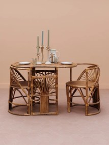 Set masa cu 2 scaune, din rattan, Trinidad