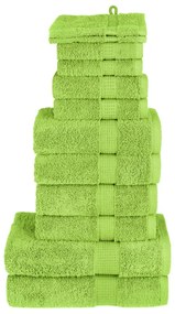 vidaXL Set de prosoape premium SOLUND, 12 piese, verde, 600 g/m²