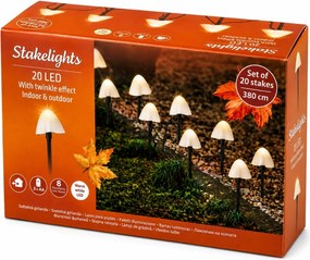 Lampi LED de gradina MUSHROOMS 20 buc, 380 cm