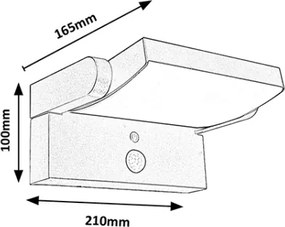 Aplică LED solară cu senzor Brilagi ANKLE LED/10W/3,7V 4000K IP65