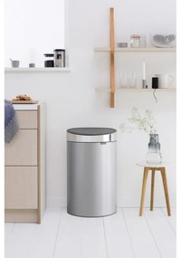 Cos de gunoi Brabantia Touch Bin New 650528, 40 L, Inchidere silentioasa si lina, Spate plat, Inox mat