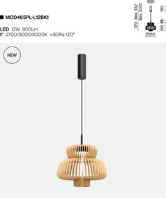 Lustra LED design japonez din lemn Namiki