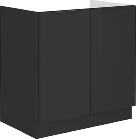 Dulap de chiuvetă, negru, SIBER 80 ZL 2F BB