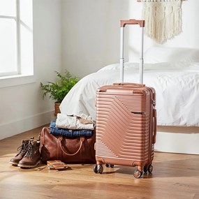 TraveLux Urban XVI set valiză rulantă aur roz