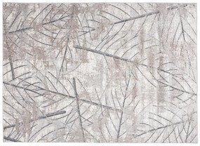 Covor bej modern cu un motiv de frunze delicate Lăţime: 140 cm | Lungime: 200 cm