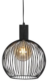 Lampă rotundă pendant de design neagră 30 cm - Dos