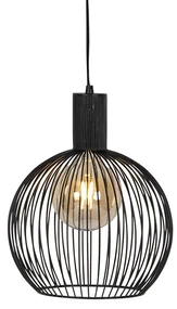 Lampă rotundă pendant de design neagră 30 cm - Dos
