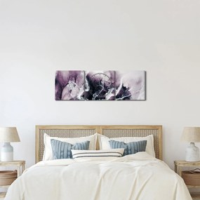 Tablou - Marmură violet N⁰2 (cu ceas) (90x30 cm)