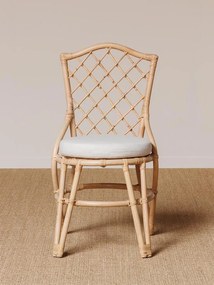 Scaun dining bej din rattan cu perna Origan