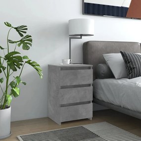 806220 vidaXL Noptiere, 2 buc., gri beton, 40x35x62,5 cm, lemn compozit