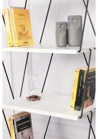 Bibliotecă BALABAN 165x48 cm albă/neagră