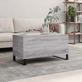 vidaXL Măsuță de cafea, gri sonoma, 90x44,5x45 cm, lemn compozit
