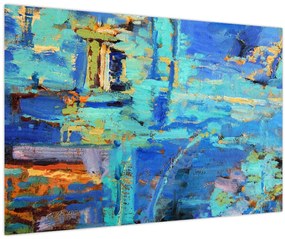 Tablou - pictură abstractă în ulei (90x60 cm)