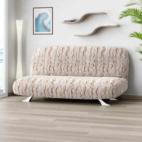 Huse bielastice OCEANO NOU bej 2fotoliu cu manere de lemn (l. 80 -140 cm)