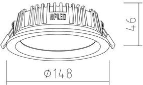 Corp de iluminat LED încastrat RONDO LED/6W/230V 3000K d. 15 cm lemn masiv pin APLED